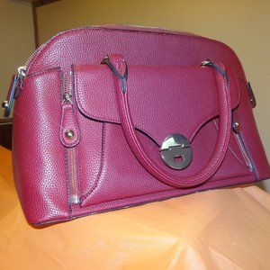 Black Rivet Burgundy Purse (Perfect Condition)